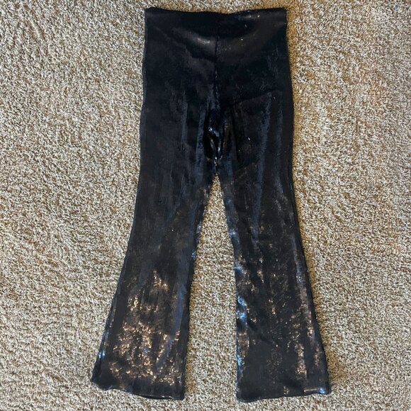Future Collective Black Matte Sequin Flare Pants in Women's Size 8 - Picture 3 of 8